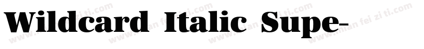 Wildcard Italic Supe字体转换